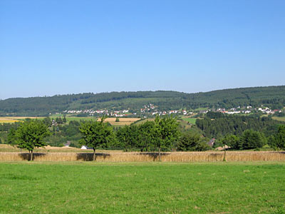 Blick über Ortslage Züsch