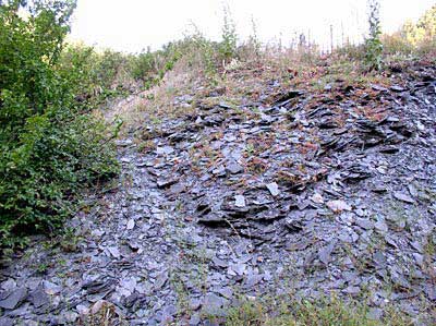 Abraumhalden als Spuren früheren Bergbaus